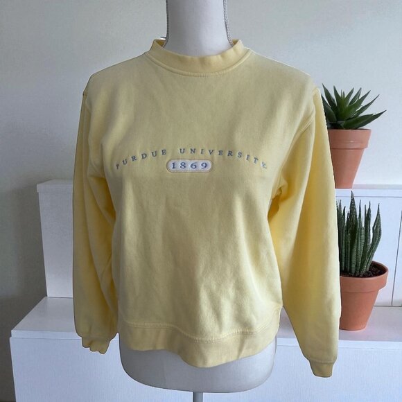 JANSPORT Perdue University Butter Yellow Crewneck Sweatshirt Size Small - Picture 1 of 8